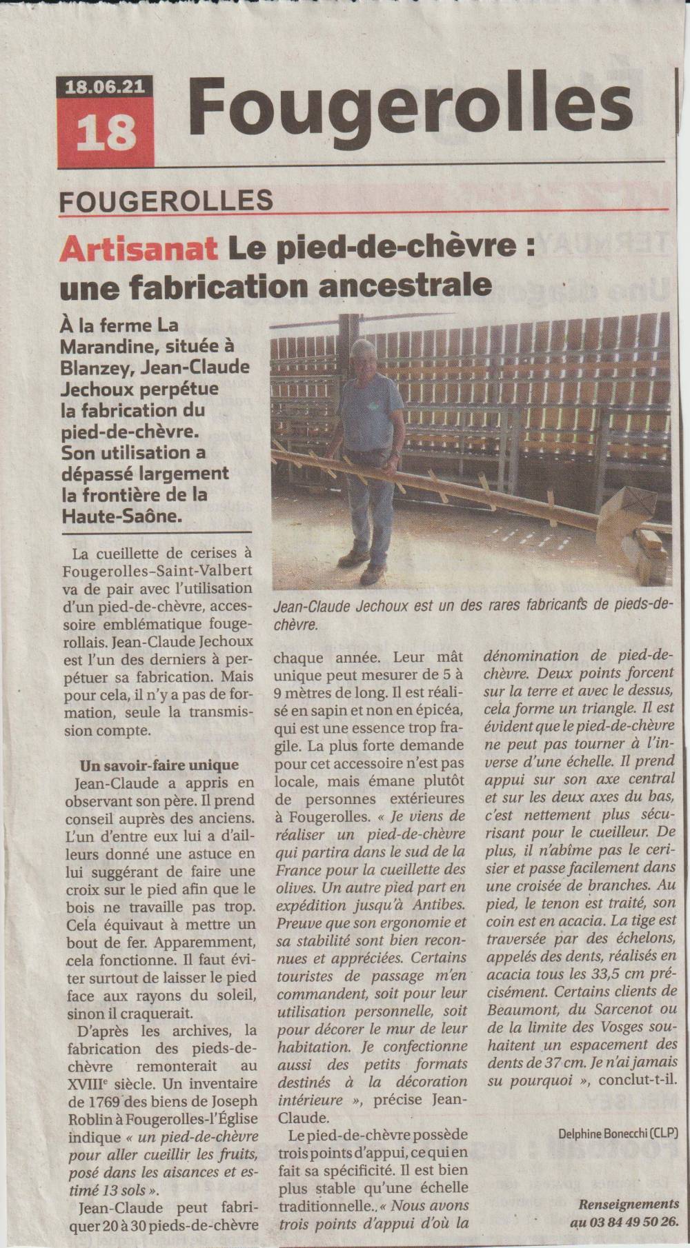 Article sur la fabrication de pied-de-chèvre
